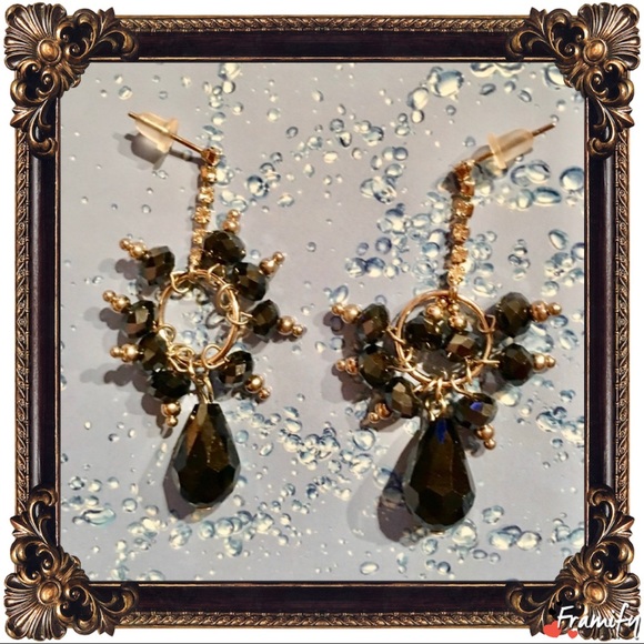 Jewelry - Silver Fashion Crystal Dark Blue Dangle Earring